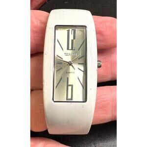 Women's 25mm Bijoux Terner Bangle Bracelet Watch, White Metal